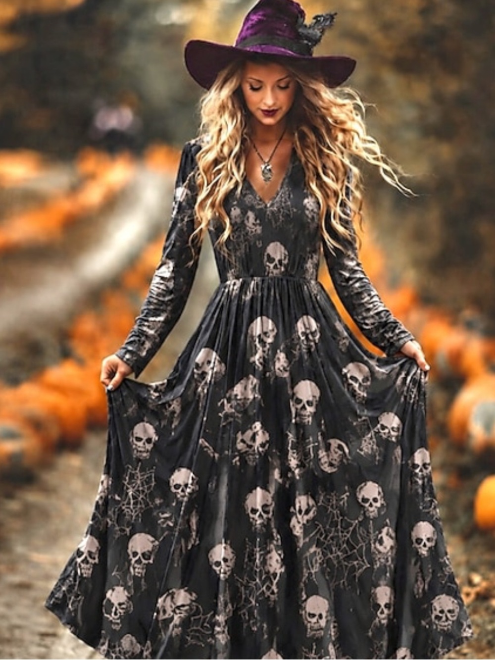 Skull 💀 maxi dress S 4/6